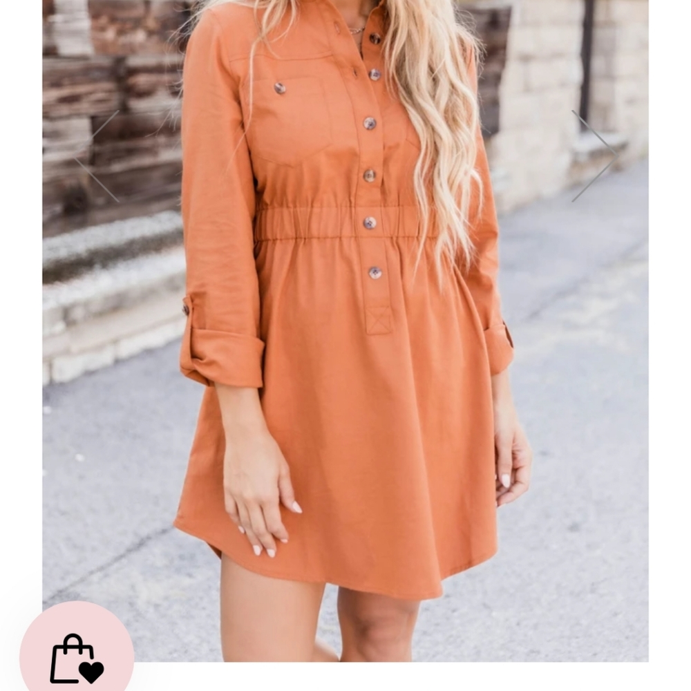 A Feeling Like This Rust Dress - Picture 4 of 5